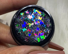 Load image into Gallery viewer, Butterfly Holographic Confetti Nail Art
